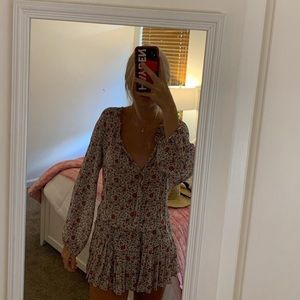 Loveshackfancy popover silk mini dress!! Size small. Stunning floral print!!